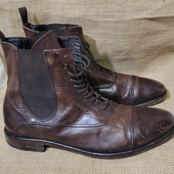 Kenneth Cole Brown Leather Rebound Lace up boot size 11.5 Made In Italy - Picture 4 of 13